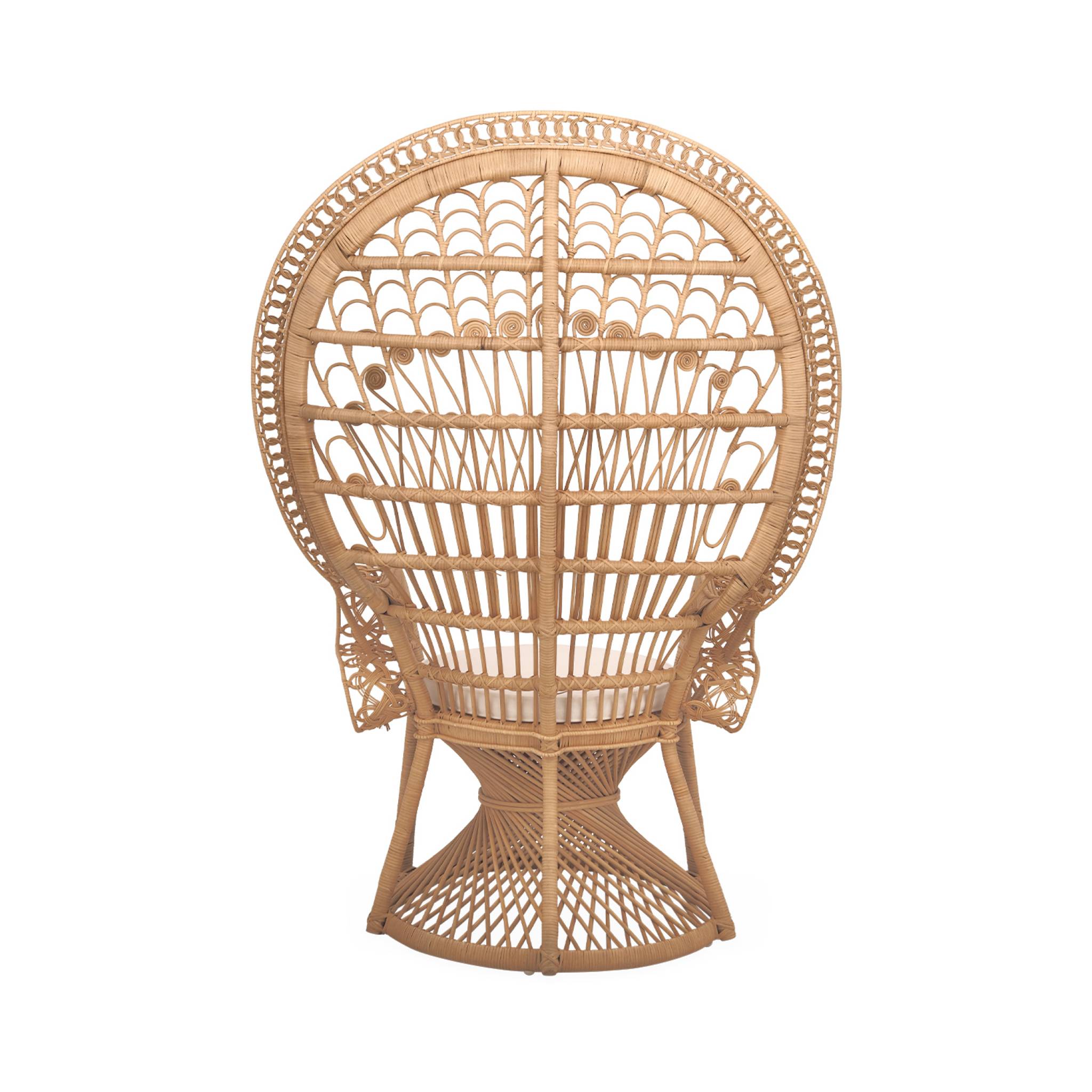 Fauteuil vintage en rotin avec coussin d'assise. Mahe. L 110 x P 60 x H150cm MAHE - 6