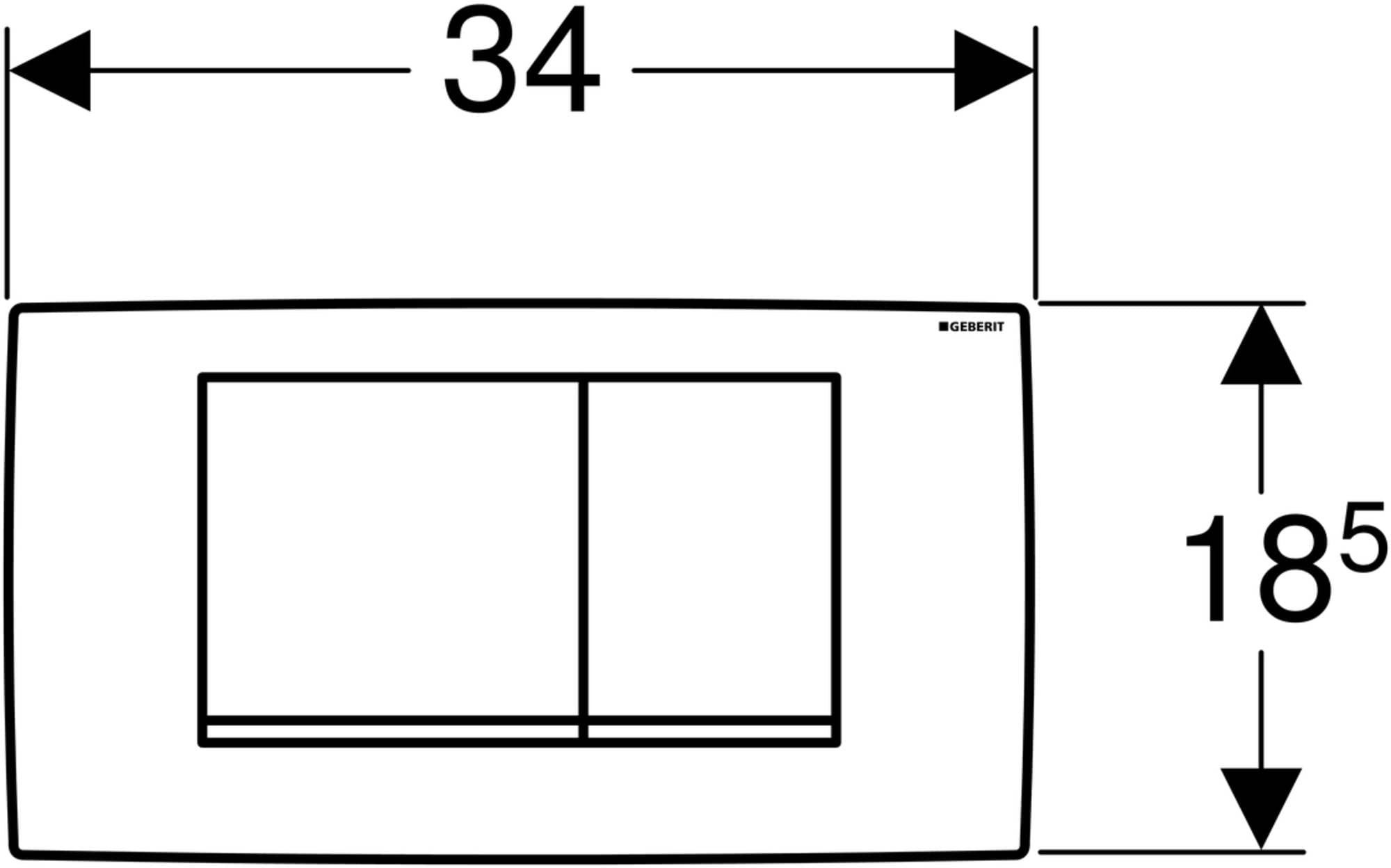 Placas de acionamento Geberit Twinline30, para descarga dupla, 115.899.KJ.1, Cor: branco - 6