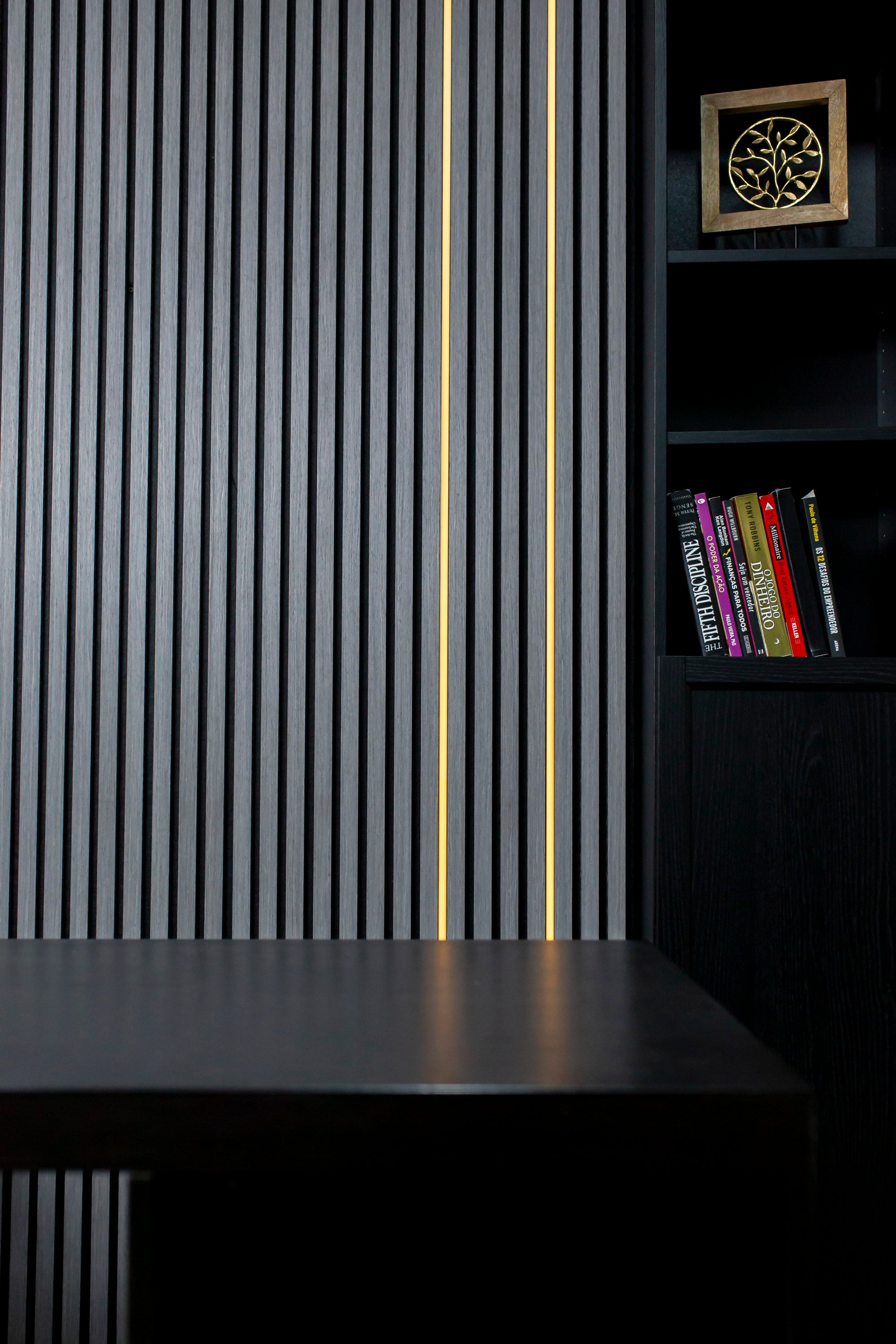 Painel Acústico Ripado Preto - 2