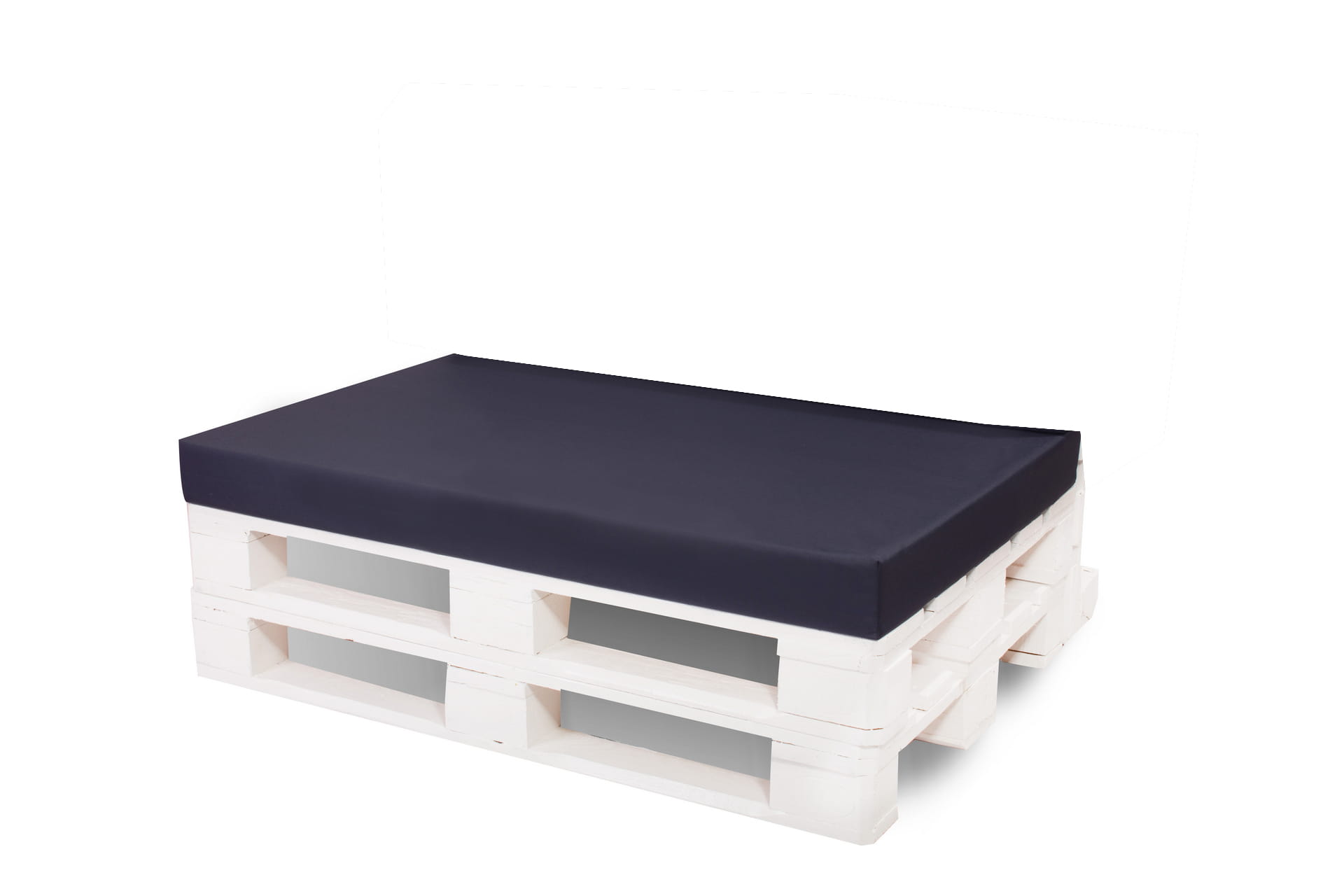 Cojin palé 120x40x10cm asiento, cojin palé azul oscuro, cojin muebles jardin, cojin jardin, cojin palé plano, muebles palé
