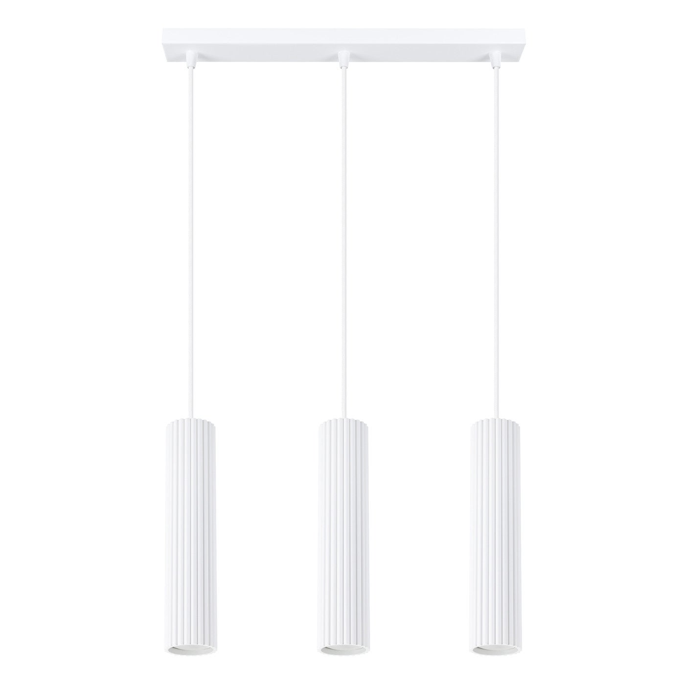 Lampa wisząca Karbon biała 3xGU10x10W do kuchni wym: 98 x 45 x 6,5 cm aluminium Sollux Lighting
