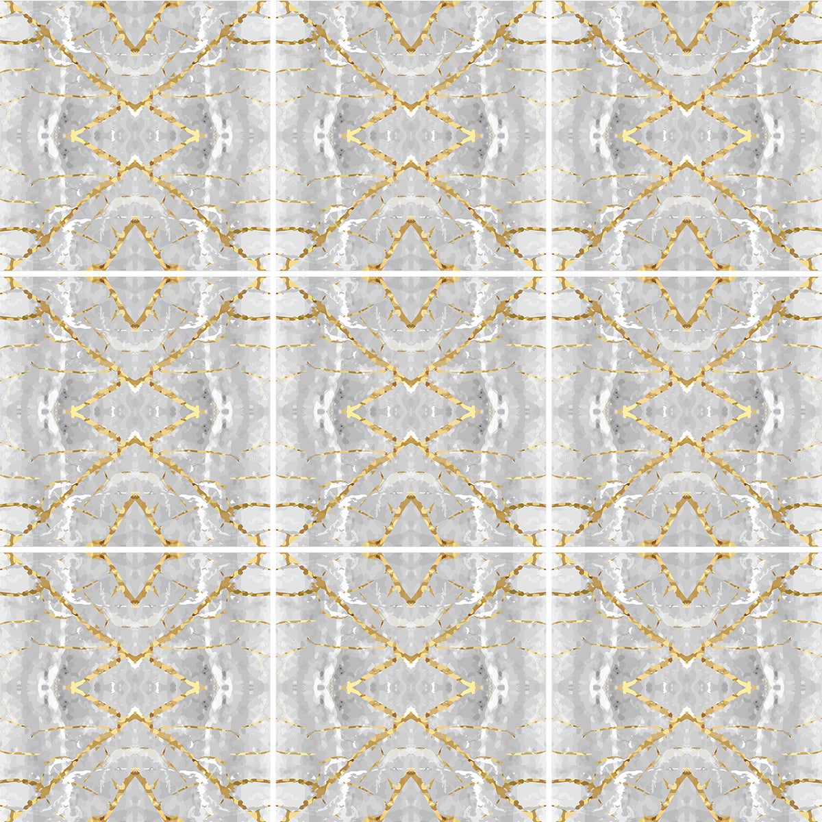 9 adesivi piastrelle effetto marmo grigio e oro - Sticker adesivo - adesivi murali - 9stickers15x15cm - 6