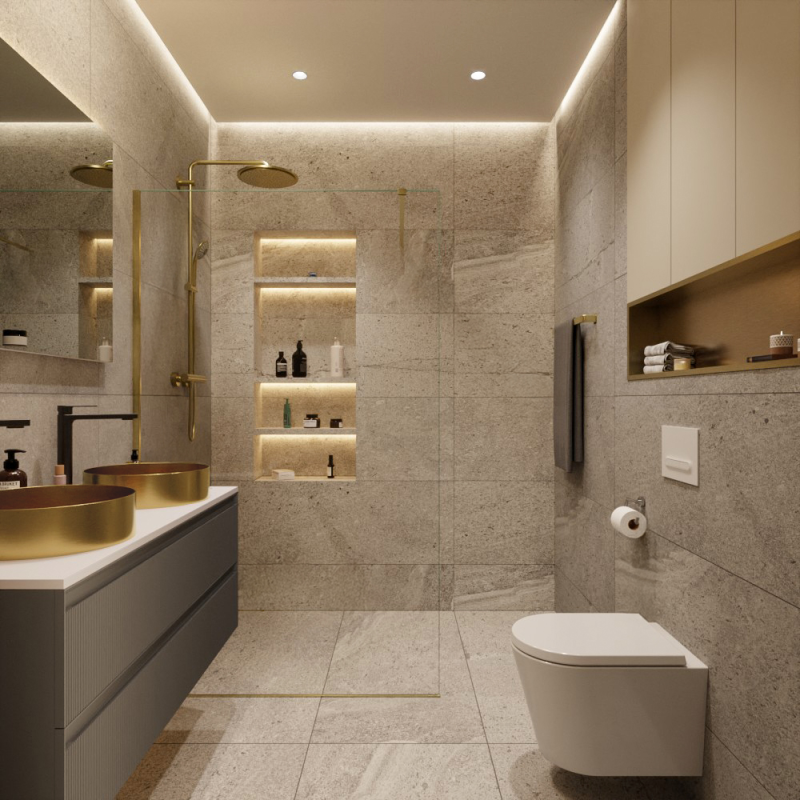 Ceramia Timeless Vasque à poser en Acier inoxydable, 38 x 38 x 11 cm sans trop-plein + Bonde, or brossé - 4