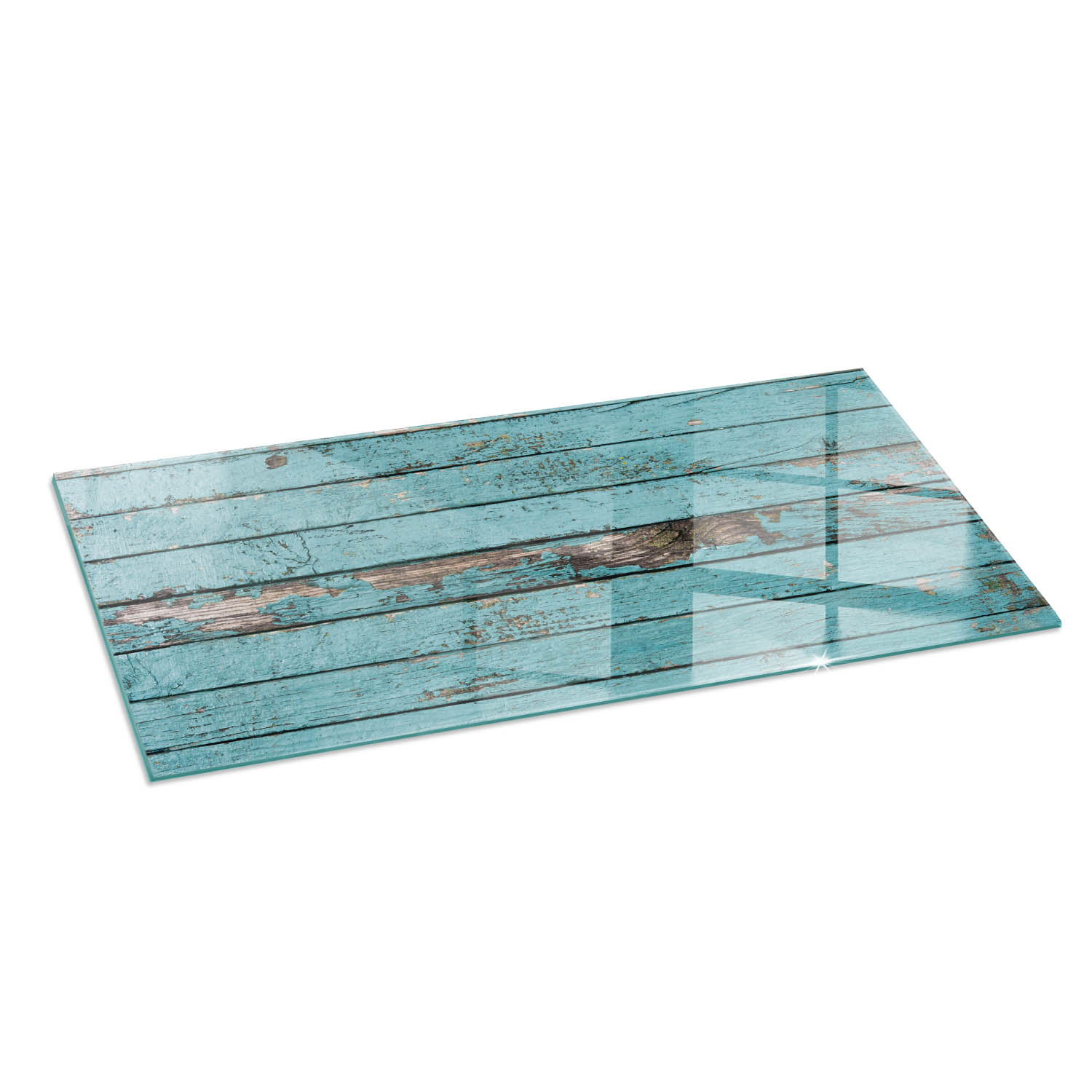 Szkło hartowane na podłogę pod kominek - 125x50 cm - Deski w stylu rustykalnym - TULUP