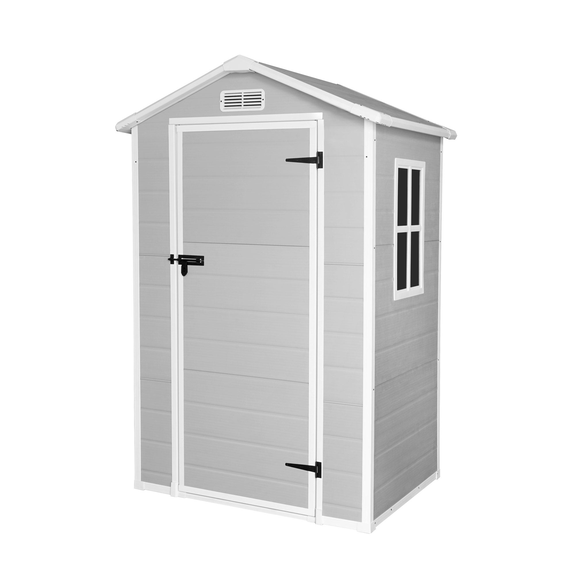 Abri de Jardin en Résine Aqua 1.4 Wasabi avec fenêtre - Gris Blanc - Inclut le Sol - 1,37m2 - 2