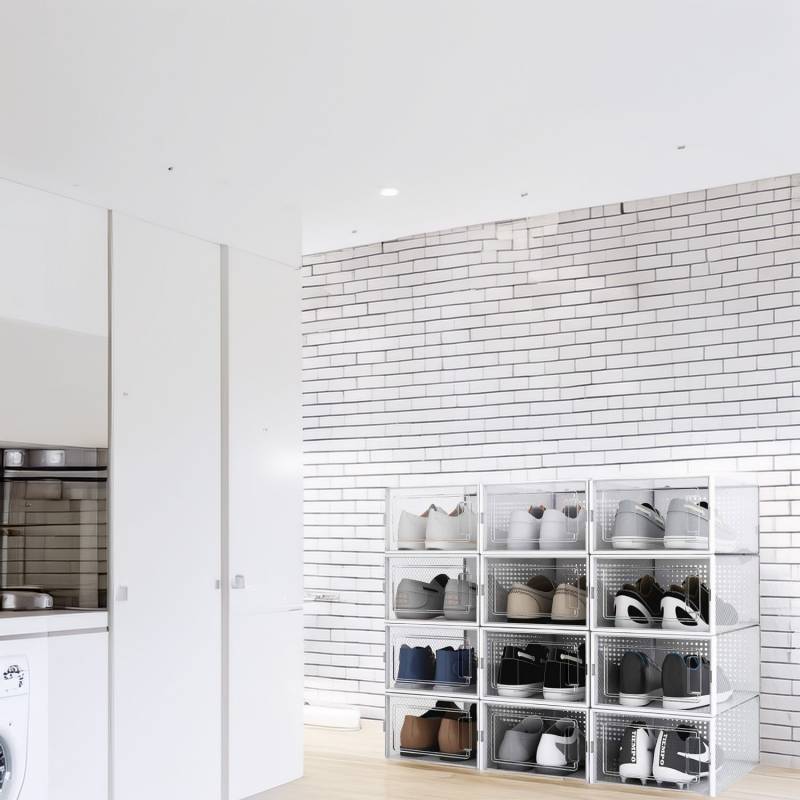 Range chaussure - Boites à chaussures - Moyen format - Blanc transparent - Lot de 12 - SECURY-T - 3