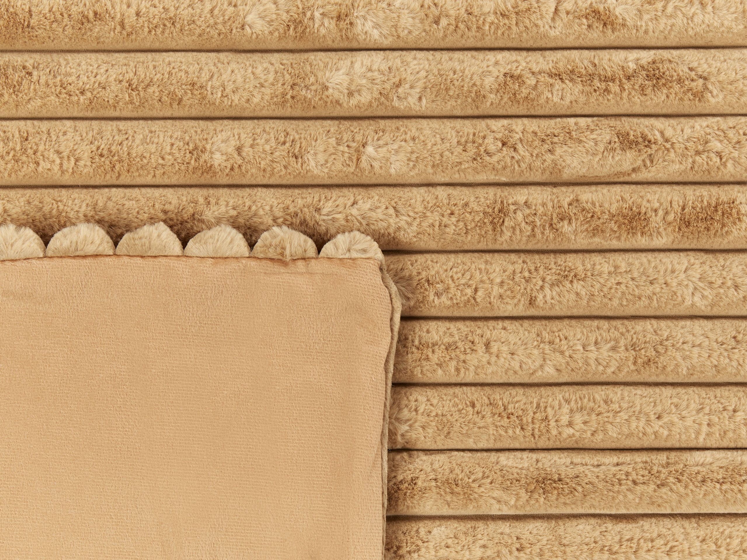 Couvre-lits RAKYA Fourrure synthétique 200 x 220 cm Marron clair - 5