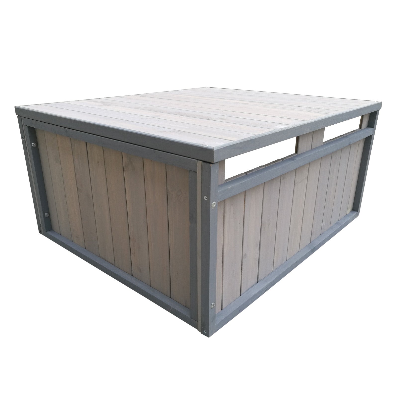 Garage de Robot tondeuse – 800 x 700 x 380 mm – Couleur grise – en Bois massif et avec Toit plat – Abri Carport de Jardinage Tonte de Wiltec - 2
