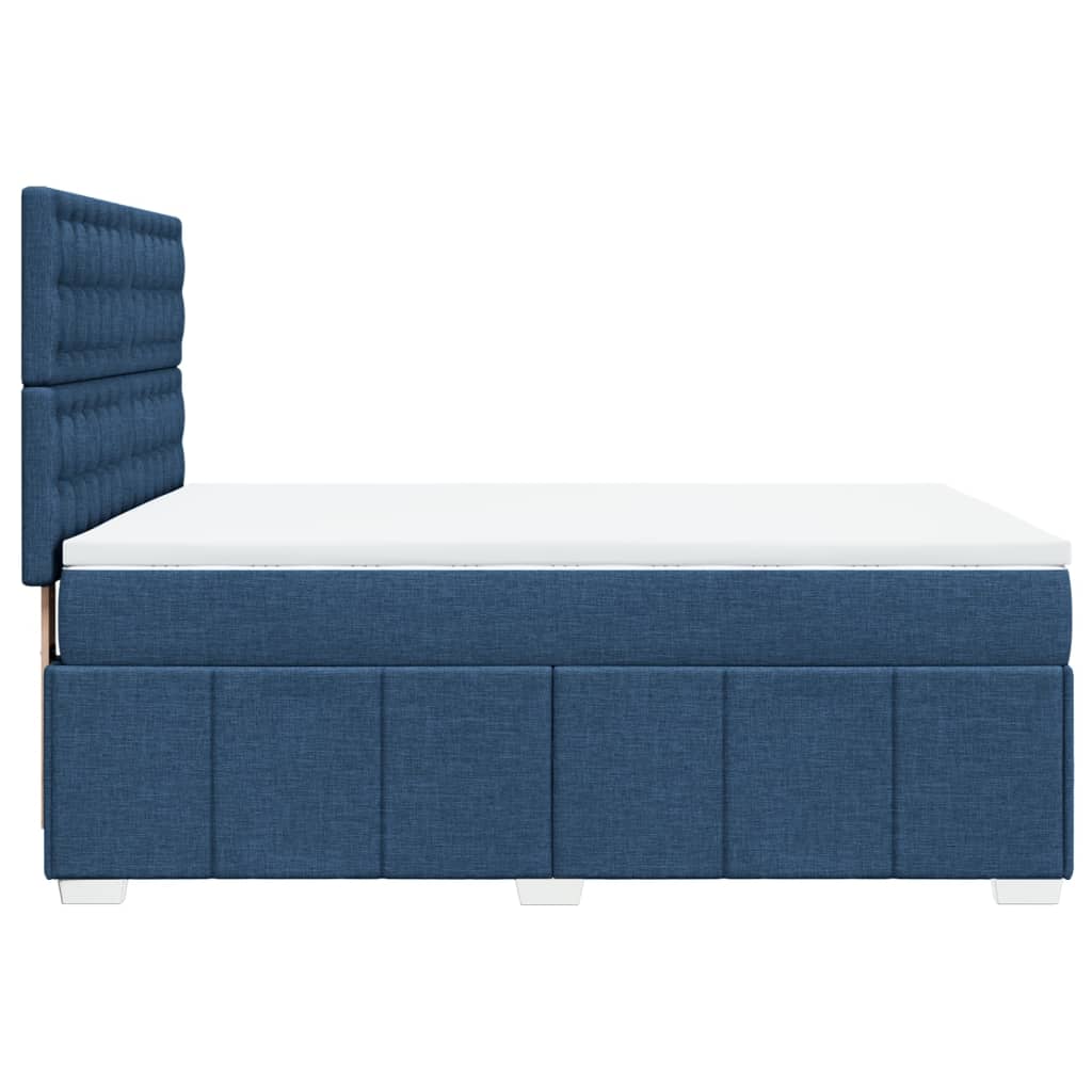 Sommier à lattes de lit avec matelas Bleu 160x200 cm Tissu — COMFORTXL - 5