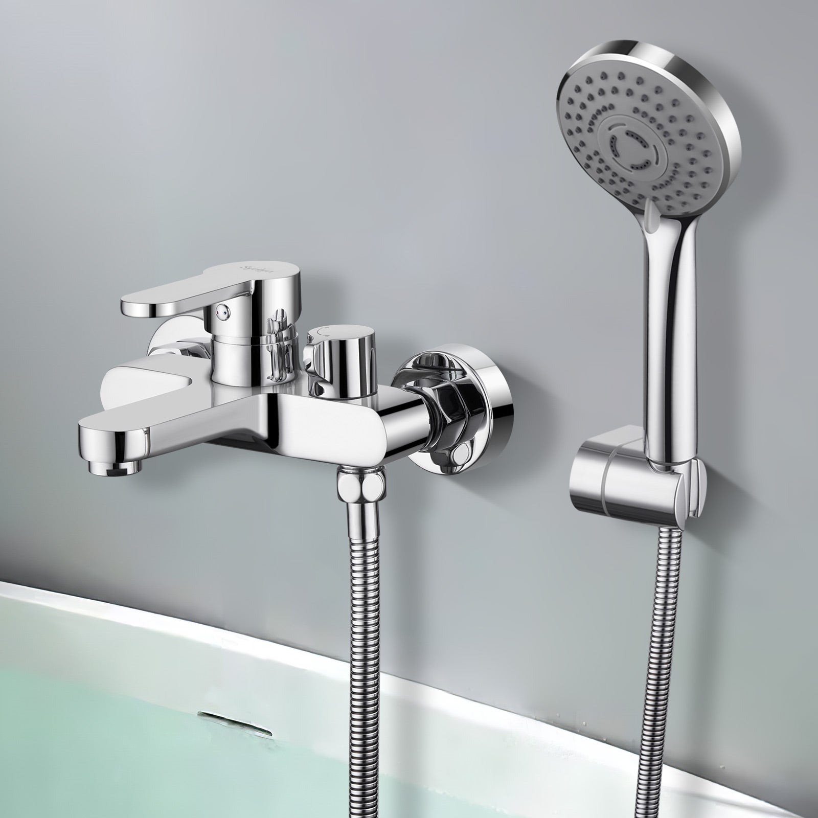 LOVHAUS Bateria wannowa, bateria wannowa z głowicą prysznicową 3 funkcje, mosiężna bateria prysznicowa Zestaw wannowy