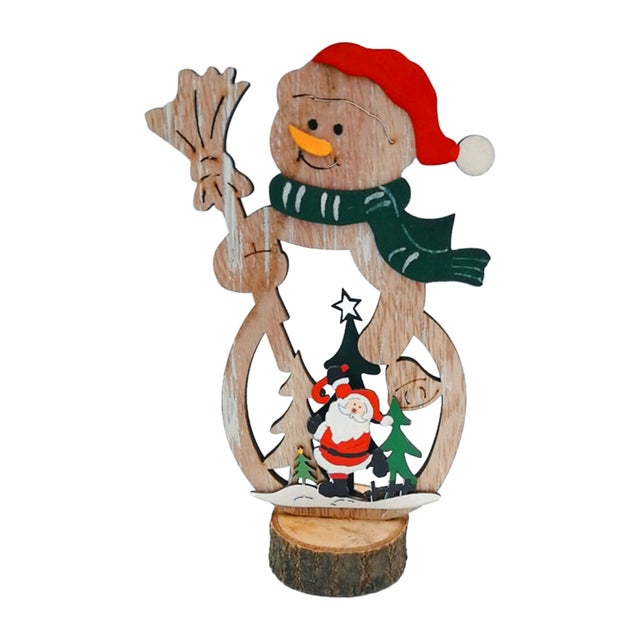 Villaggio di Natale, Albero e Babbo che lo decora in movimento, h 22 c