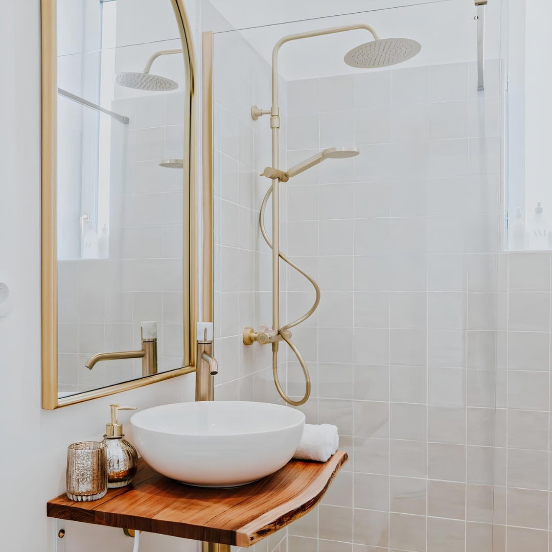 Luisa colonne de douche thermostatique or brossé - 9