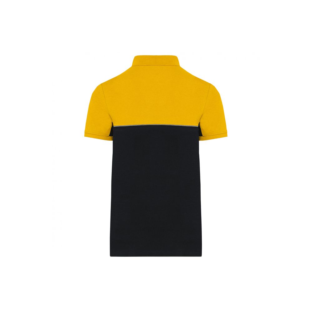 Polo bicolore écoresponsable manches courtes WK. Designed To Work Noir / Jaune M - 2