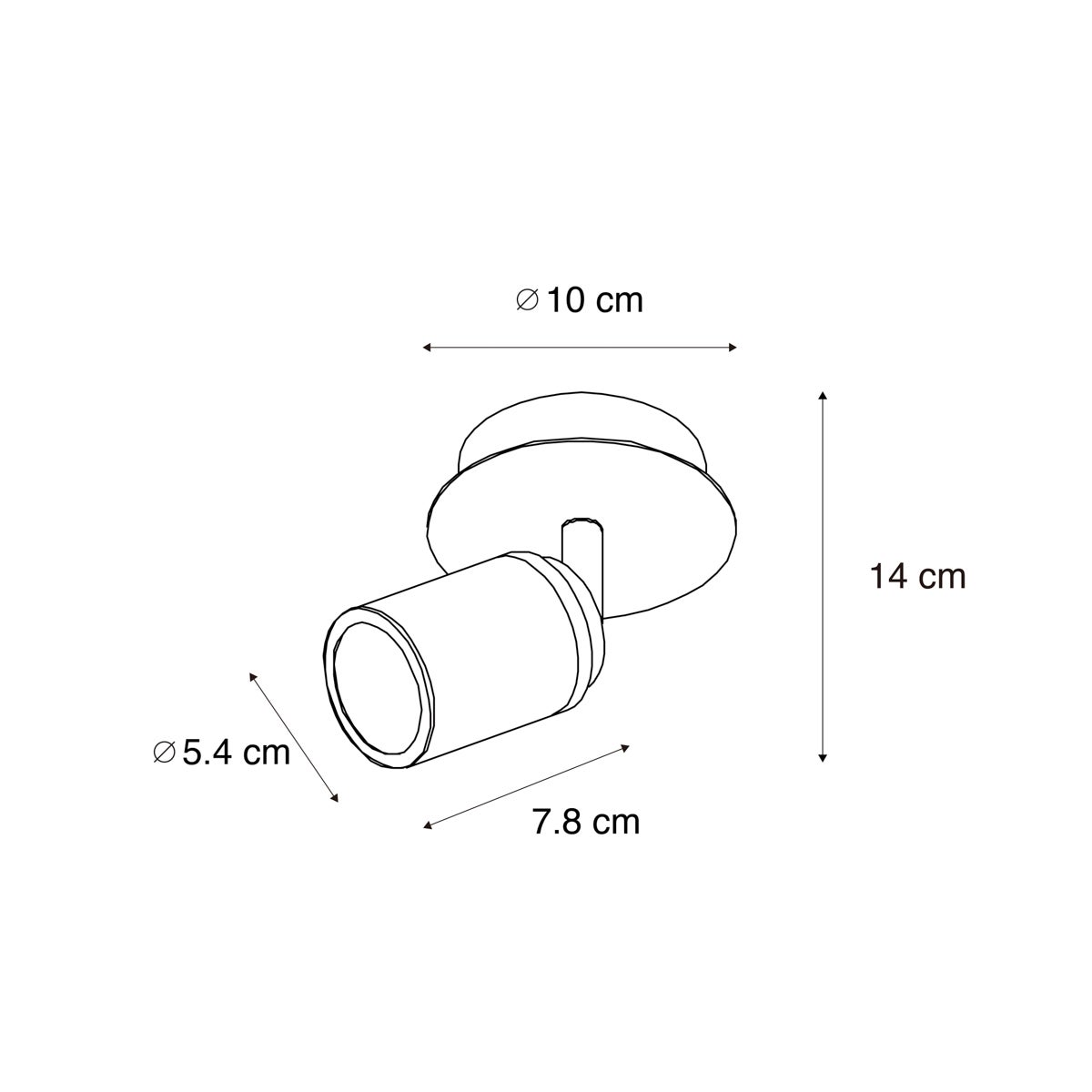 Spot de plafond ducha - 1 lumière - Ø 10 cm - Doré/Laiton - Moderne - Éclairage intérieur - Salle de bains - 3