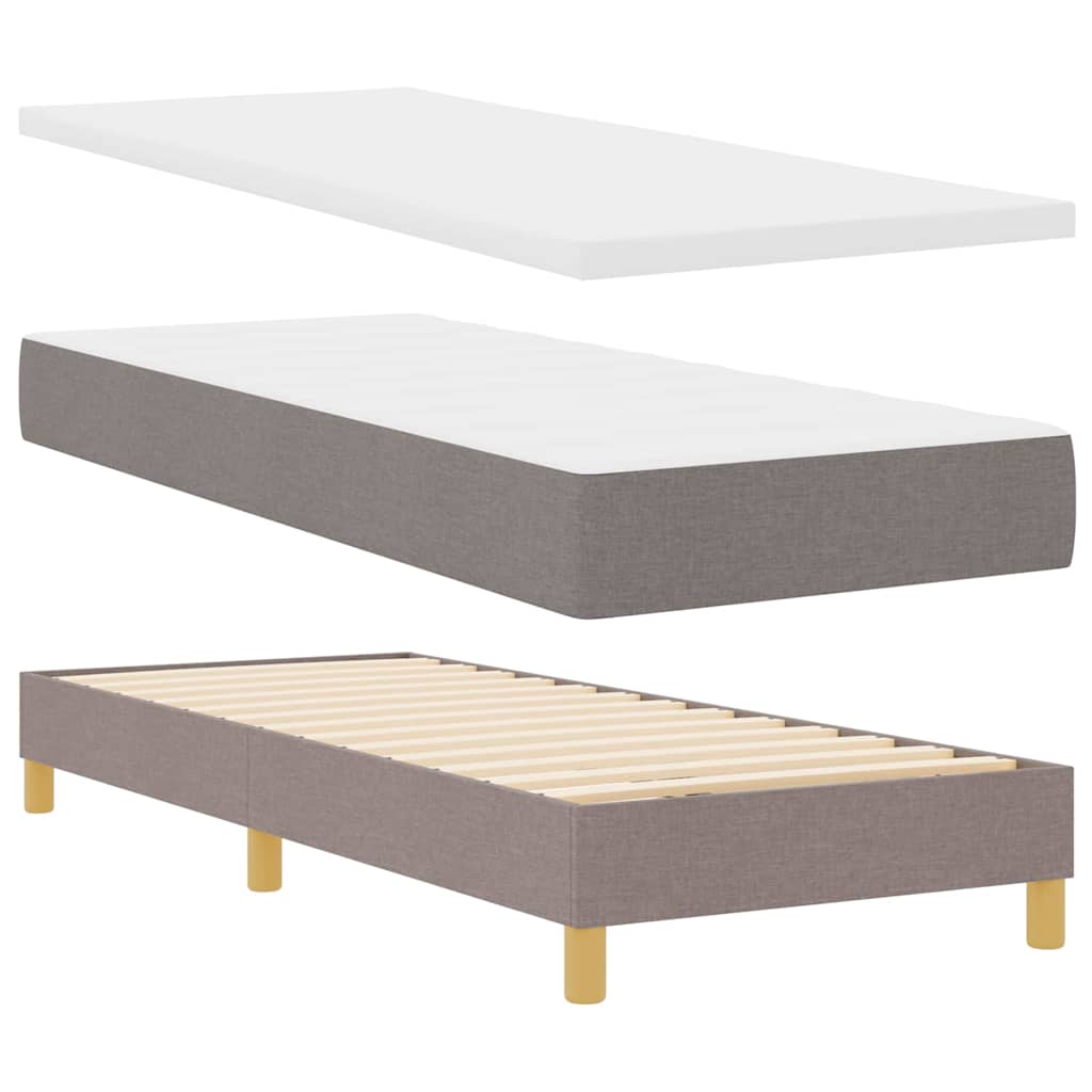 Lit simple | Lit adulte | Lit Box Spring avec matelas taupe 80x200 cm ...