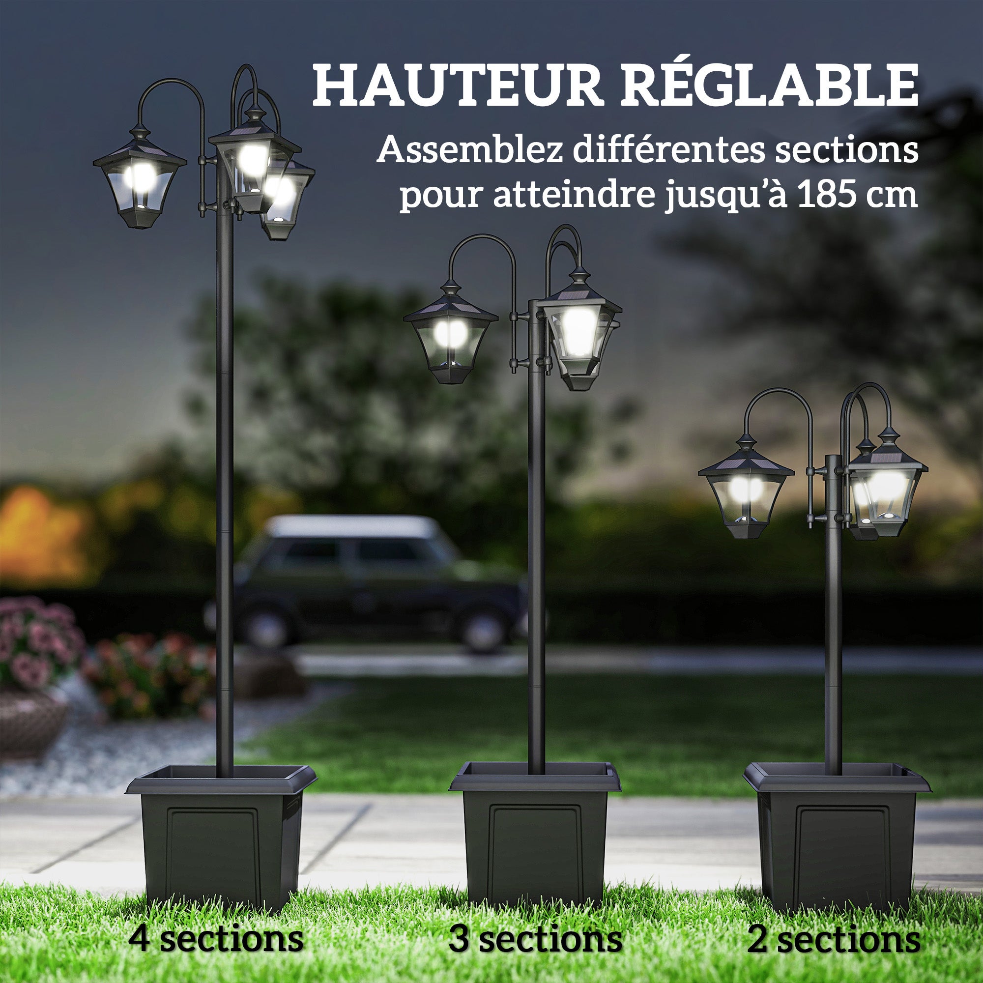 Lampadaire extérieur abs Outsunny - 8