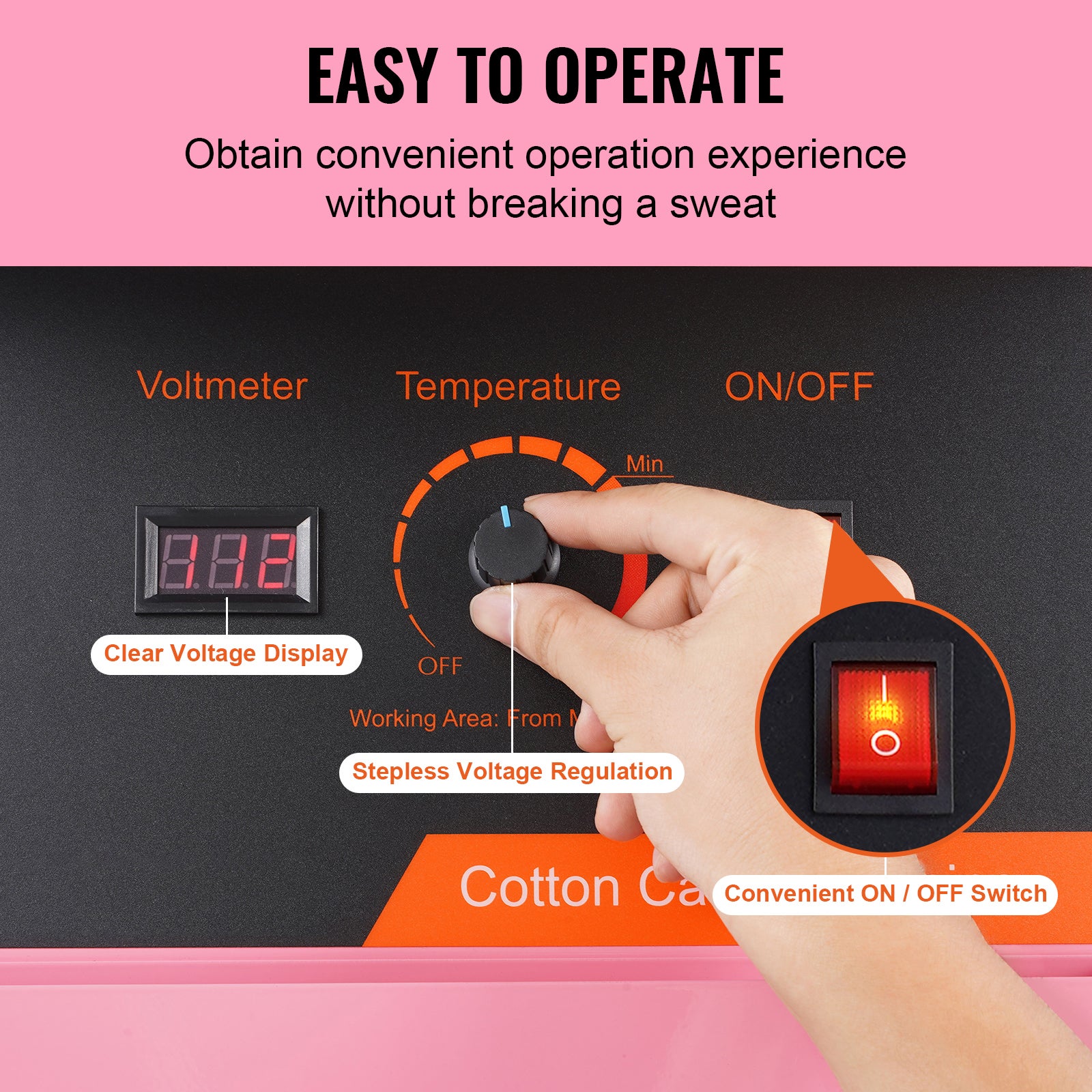 Macchina elettrica zucchero filato,SucceBuy 1000 W,ciotola in acciaio inox,cucchiaino zucchero,per compleanni dei bambini,feste di famiglia,rosa - 5