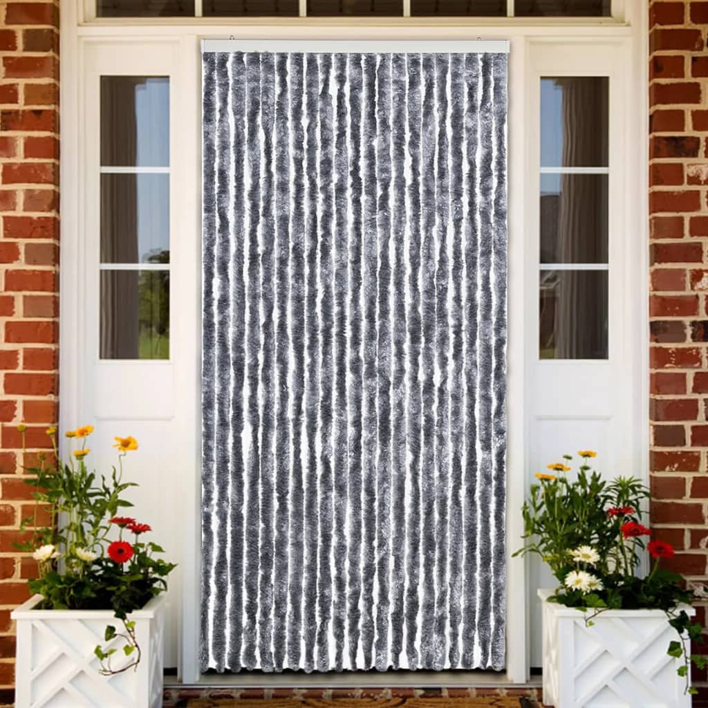 Rideau moustiquaire en chenille argentée 90x200 cm - COMFORTXL - 2