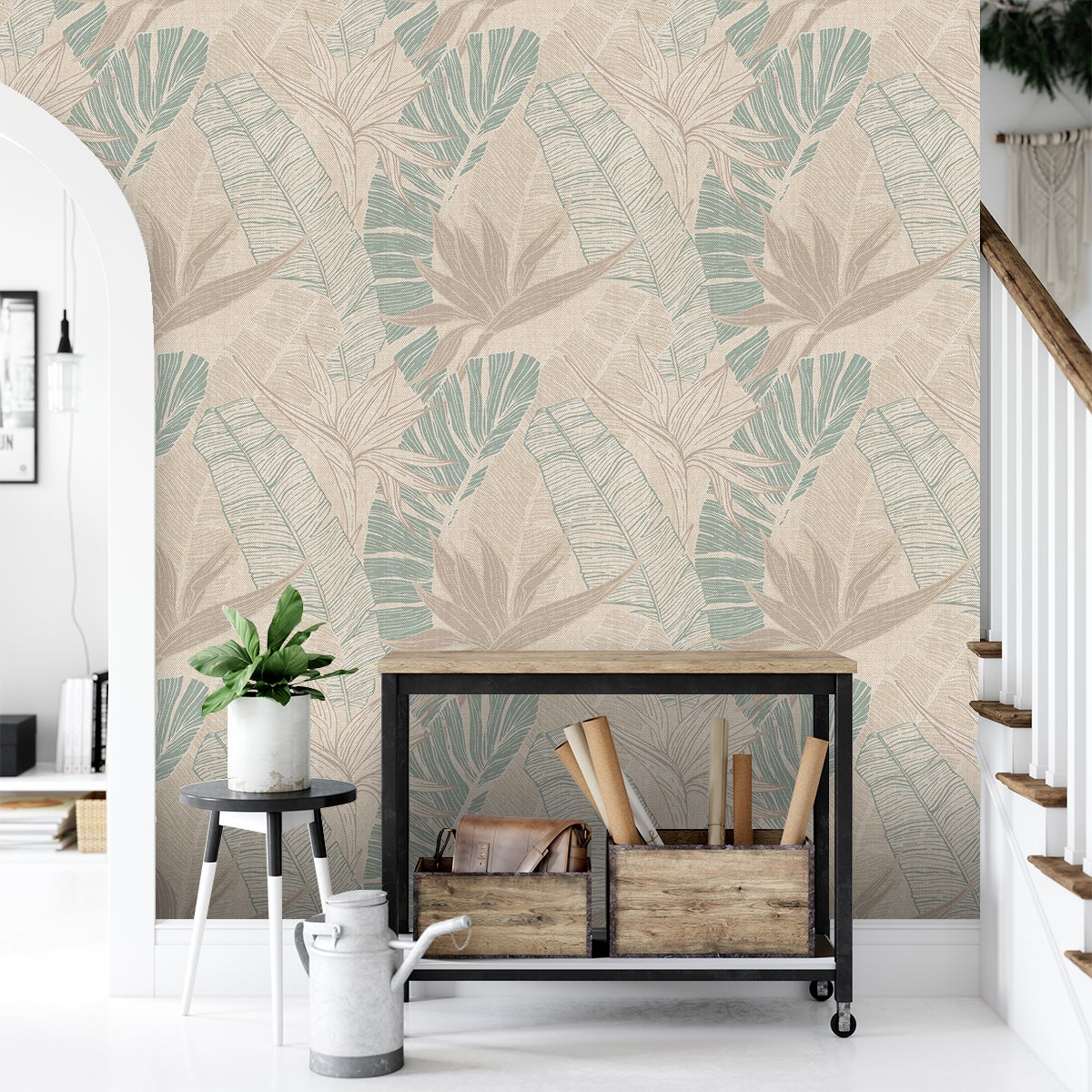 Papel pintado vinílico lavable para paredes, salones, cocinas, baños, pasillos y comedores -Selva 65x300 cm - 2