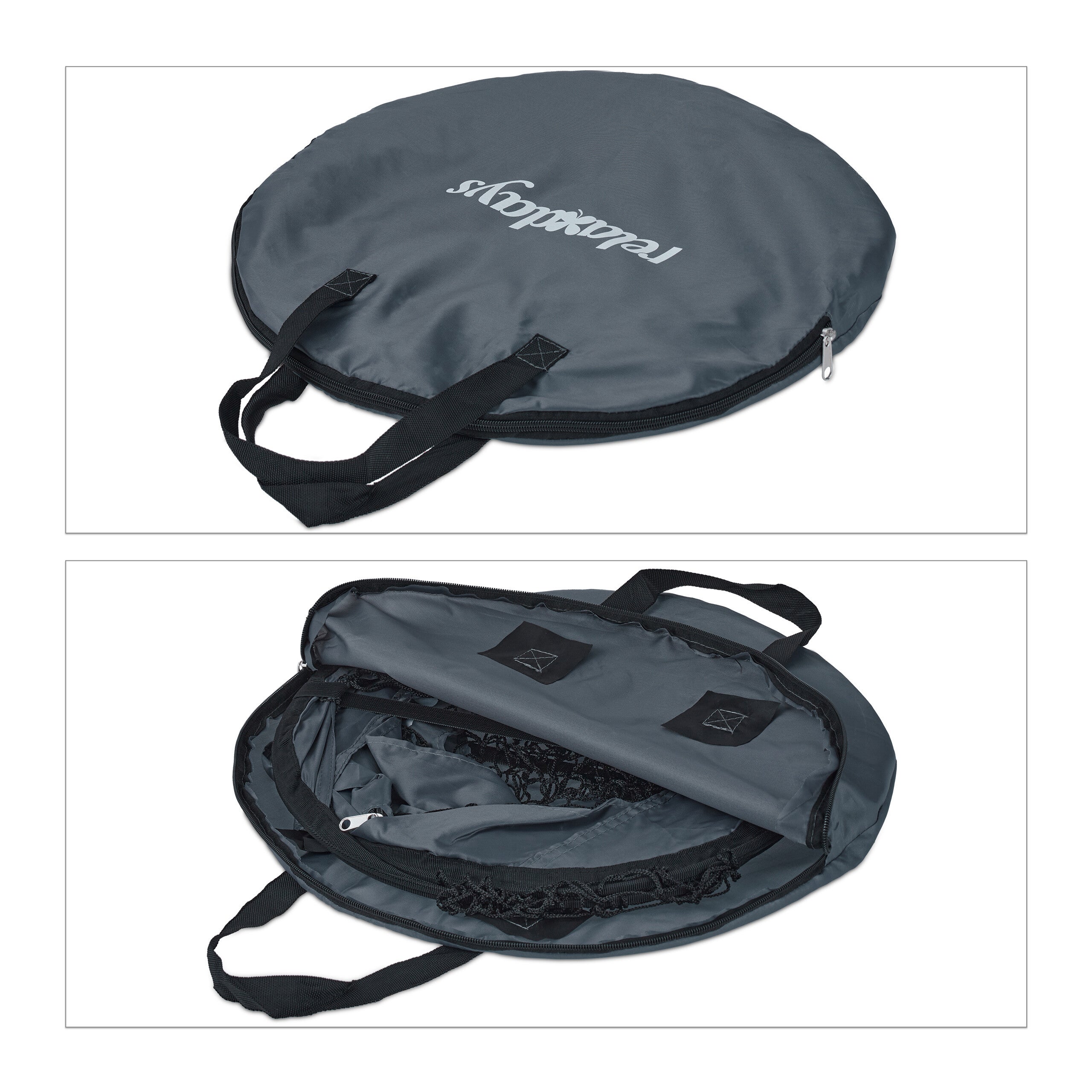 But de foot pop up en lot de 2, cage pliable pour le jardin, avec sac de transport, HxLxP: 78x121x80 cm, gris, Relaxdays - 5