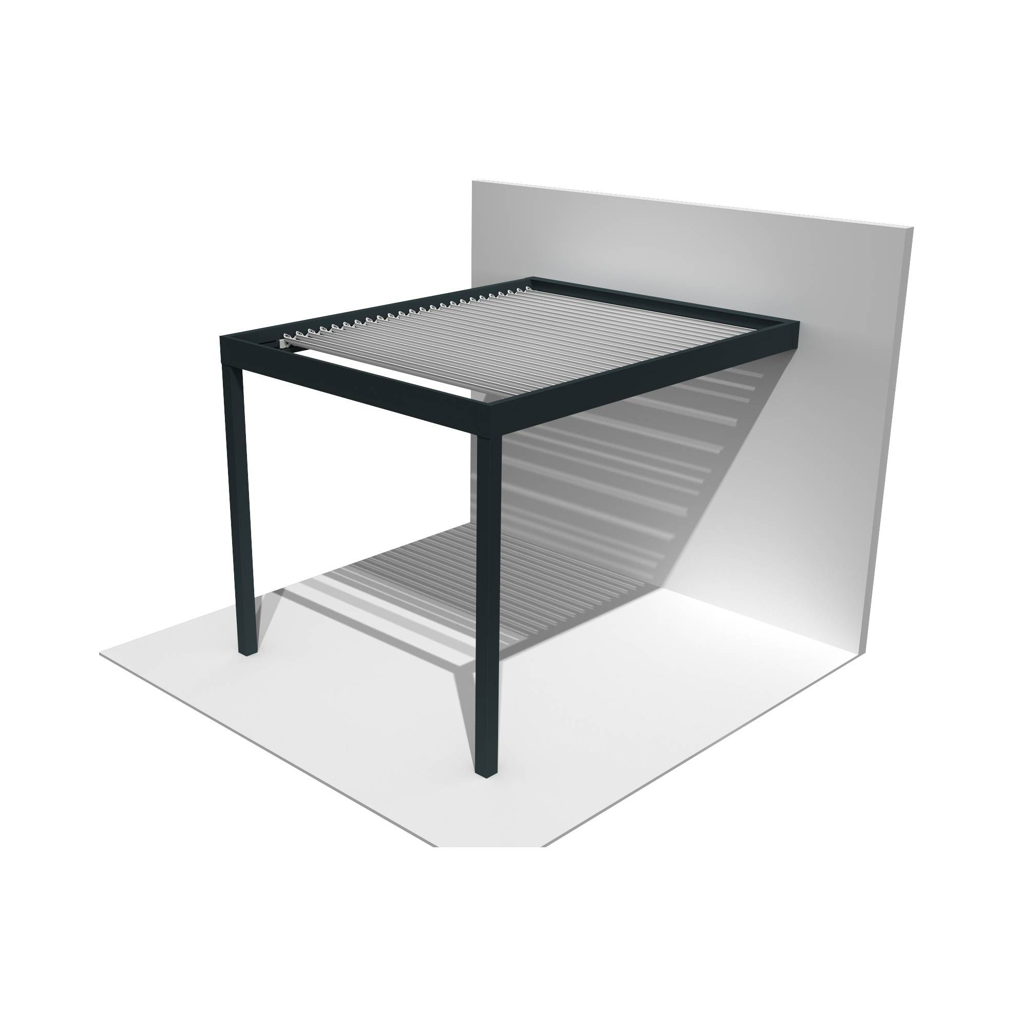 Pergola adossée Gris en Aluminium 16.272 m² - 5
