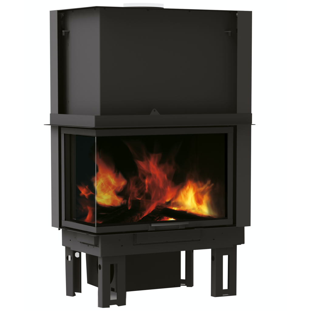 Kominek wentylowany na drewno w kształcie litery L mod. Firek 2 - Tekno 2 by Edilkamin - Lewa strona