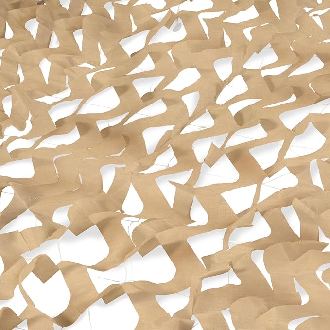 Filet de Camouflage Sable - 4x5 m - Protection Solaire & Voile d'Ombrage Anti-UV - Différentes Tailles et Couleurs - pour Terrasse, Pergola, Jardin - 2