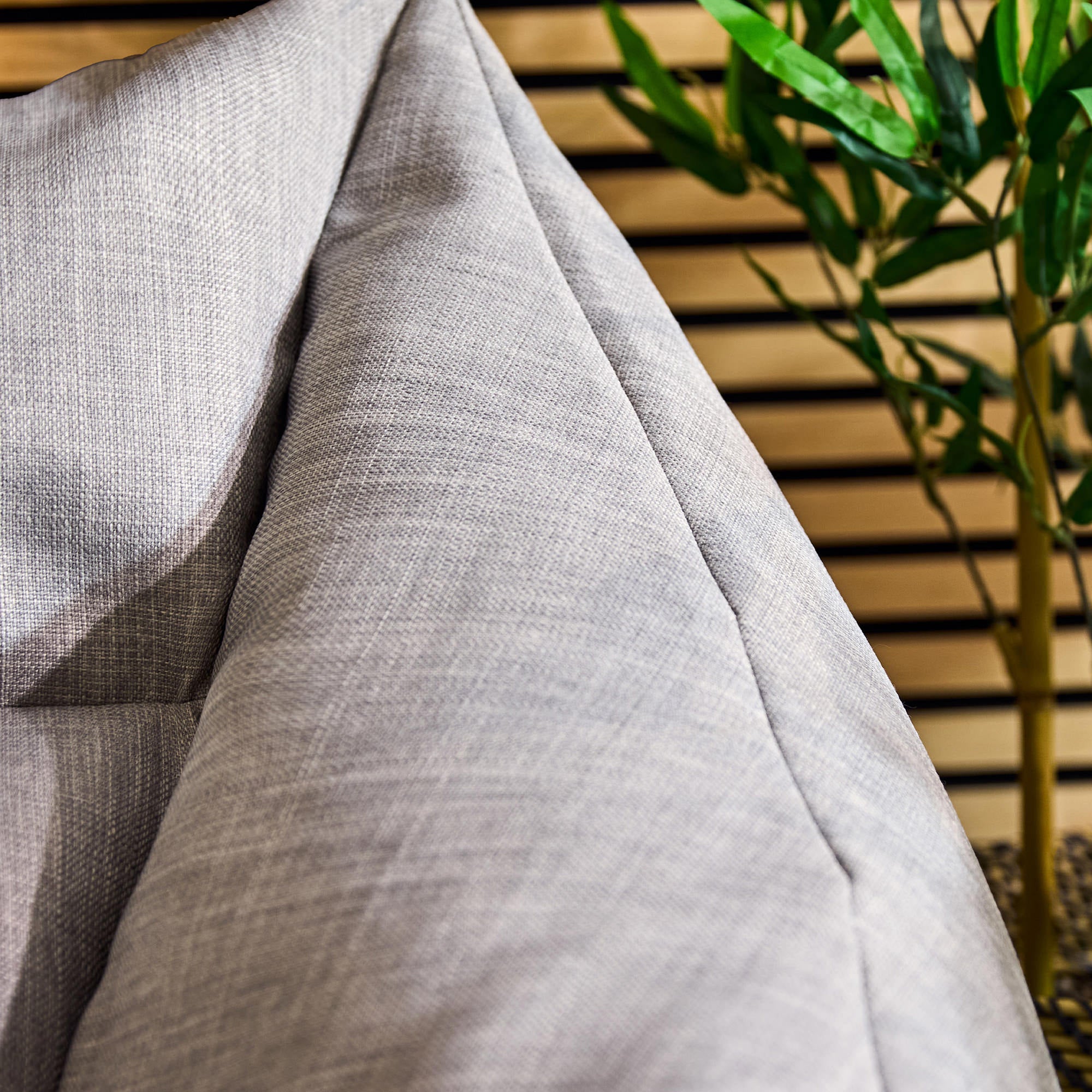 Pouf fauteuil Icon intérieur et extérieur en tissu tissé Oeko-Tex® gris, 97x73x84cm, Made in Allemagne - 5