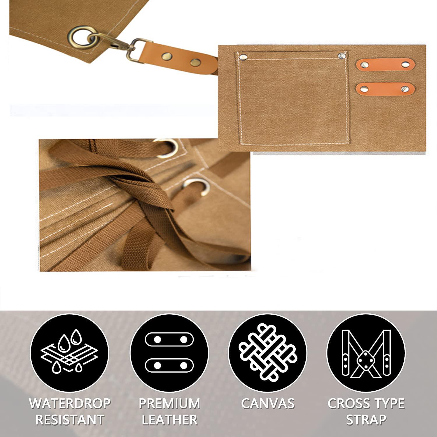 Tablier de barbecue pour homme, tablier de cuisine en toile avec poches et ceinture réglable, adapté au gril de cuisine, pâtisserie artisanale - 3