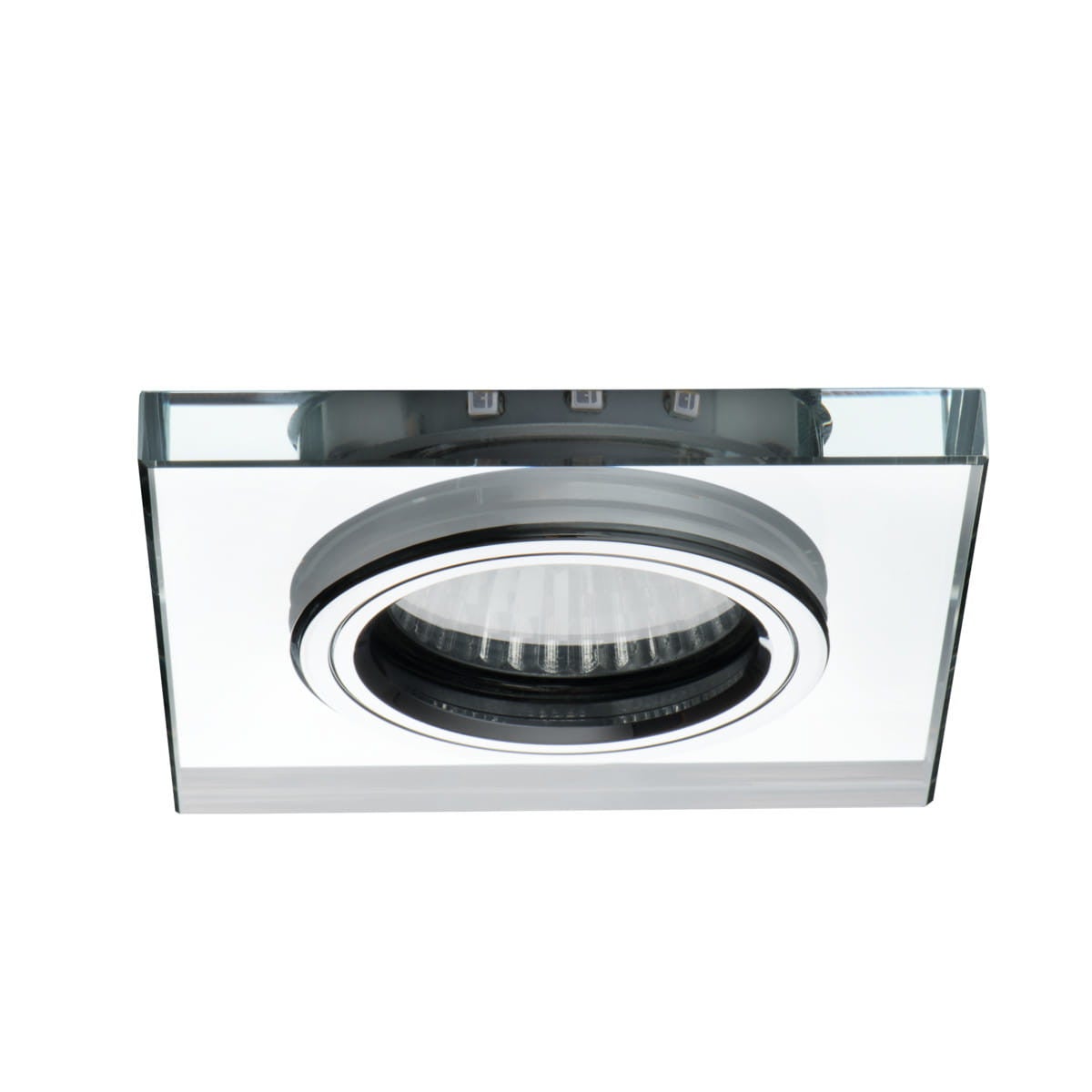 Oprawa sufitowa wpuszczana Soren srebrna 2xGU10x20W kwadratowa IP20 wbudowany dekor LED wym: 9 x 9 cm Kanlux
