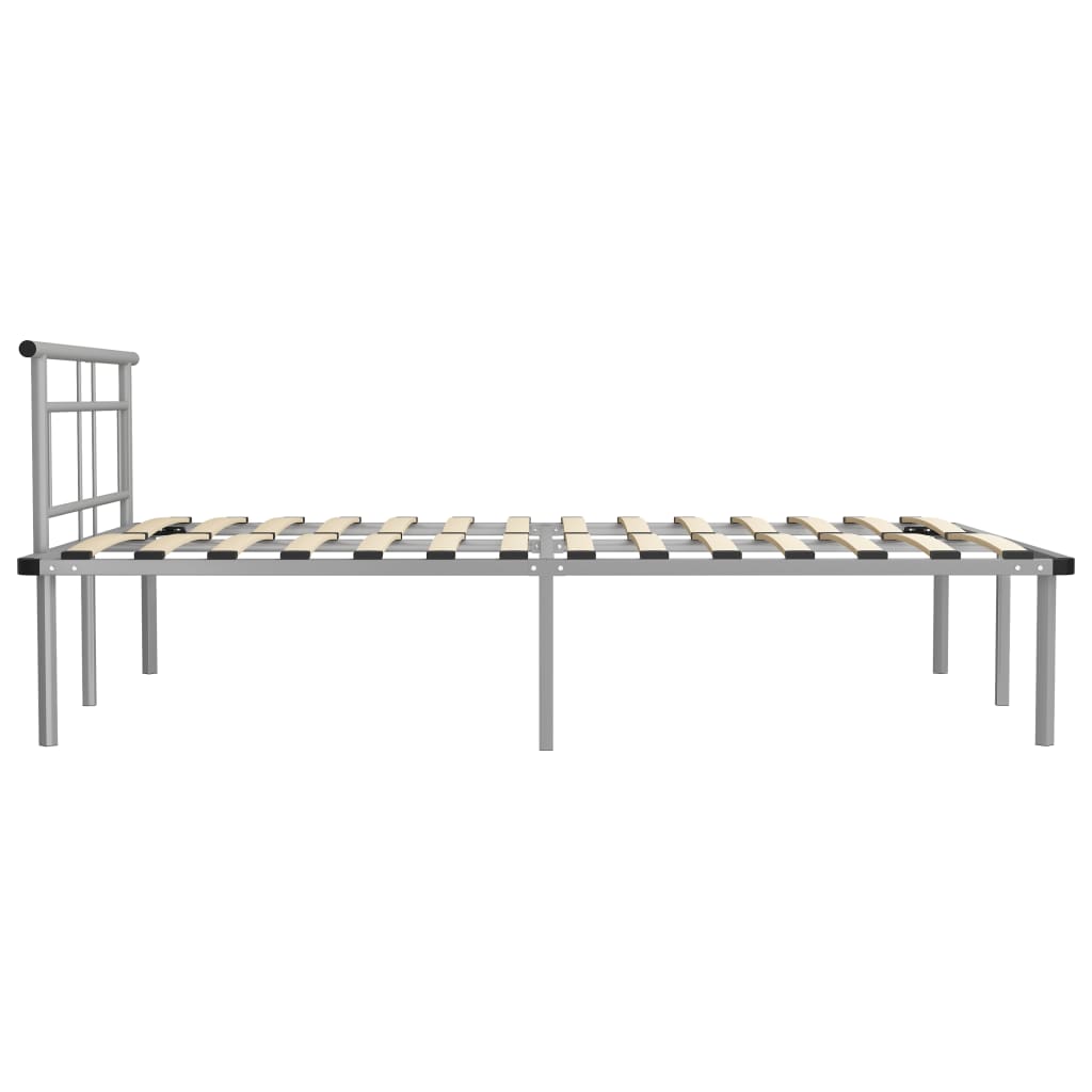 Cadre de lit sans matelas gris métal 140x200 cm vidaXL - 5