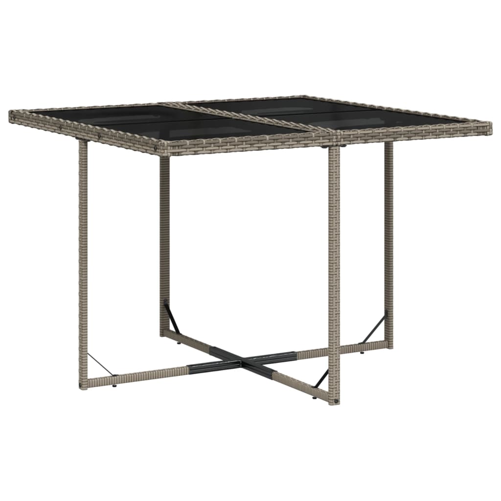 Set comedor de jardín 5 uds | Conjunto de mesa y sillas con cojines ratán sintético gris CFW30016 - 5