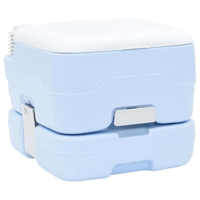 Toilette de camping bleu clair et blanc 41,5 x 36,5 x 30 cm