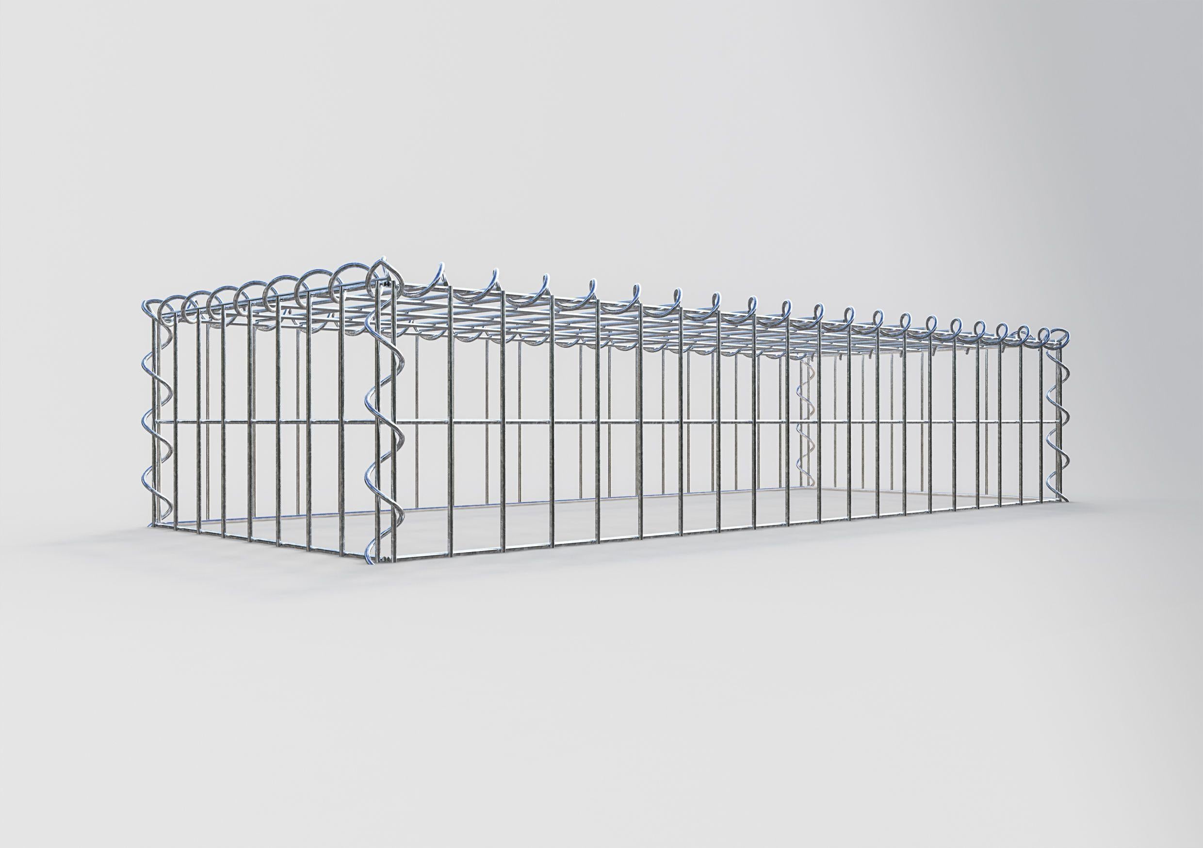 Gavión para apilar en acero galvanizado 100x20x40cm (LxAxP), malla 5 x 10cm, Espiral, sin rejilla inferior - 2