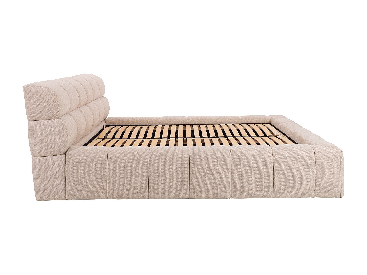 Cama com espaço de arrumação 180x200 cm tecido bege - FORVIK II de Pascal Morabito - 8