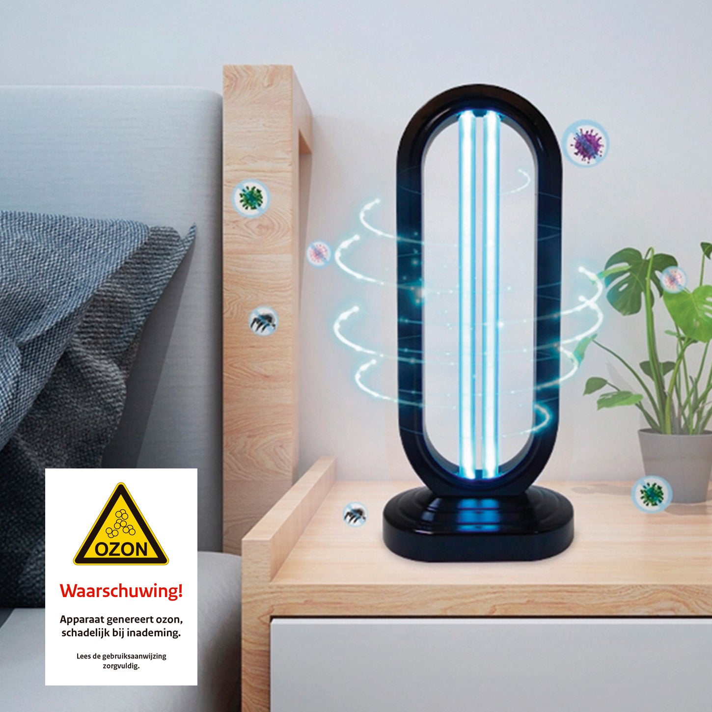 ECODE® Lámpara de Luz Ultravioleta UV, Germicida con generación de Ozono para estancias de 45/50 m2, 38W, 10.000 Horas, ECO-3183 - 3