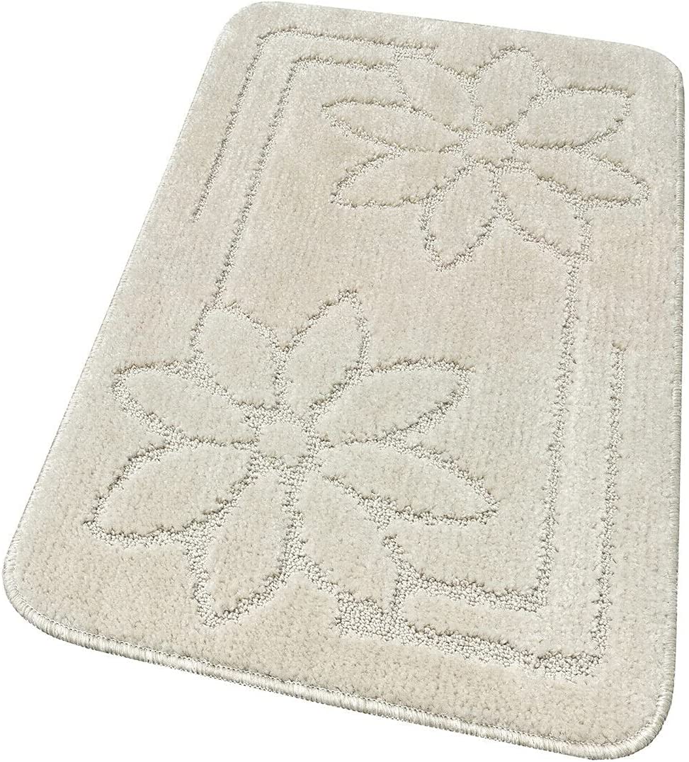 Mata łazienkowa Antypoślizgowy Absorbent 50x110 Cm Stokrotki Jednolity Kolor Beżowy