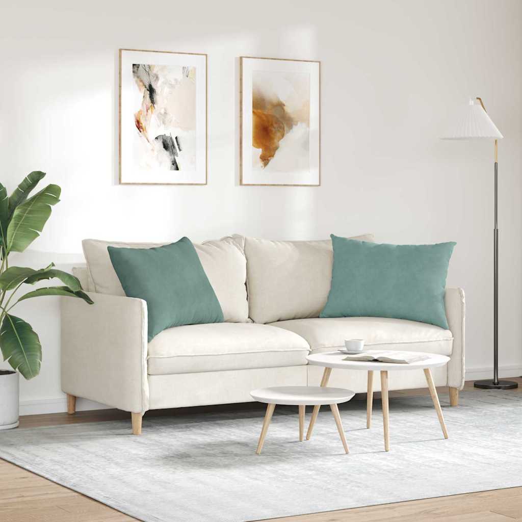 vidaXL Coussins de canapé 2 pcs Vert Mer 70 x 50 cm - 4