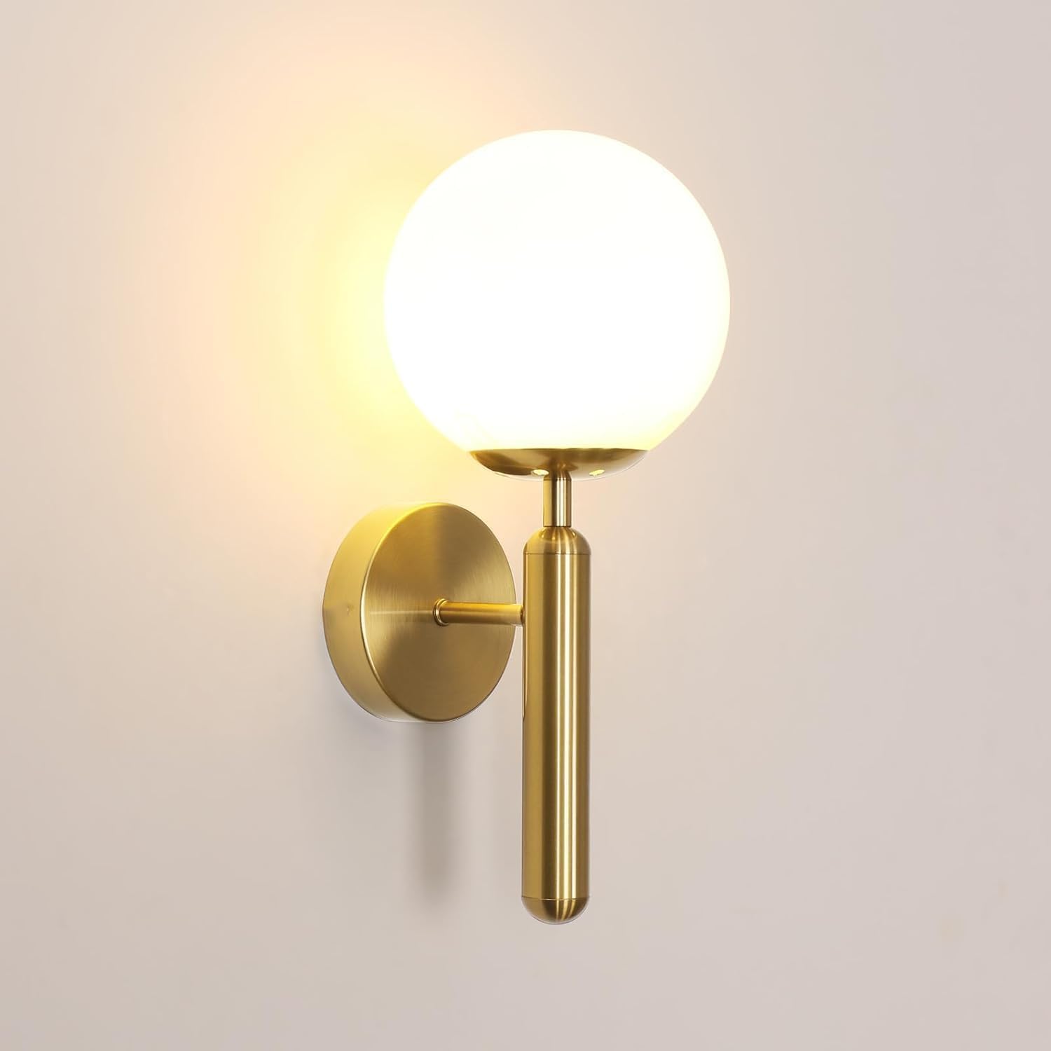 Kinkiet wewnętrzny, nowoczesna lampa ścienna E27 o minimalistycznym designie, klosz szklany, oświetlenie wewnętrzne