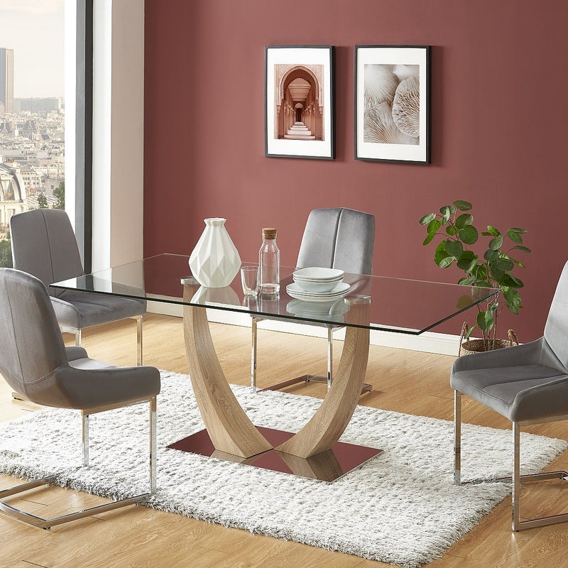 Zestaw 2 krzeseł z weluru i metalu - Szary - BERLONA