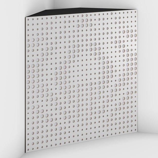 Lot de 2 Pièges à basses UNIVERSE-F acoustiques décoratifs 50x50x10 cm - MDF perforé laminé, tissu et mousse acoustique -Blanc+Blanc