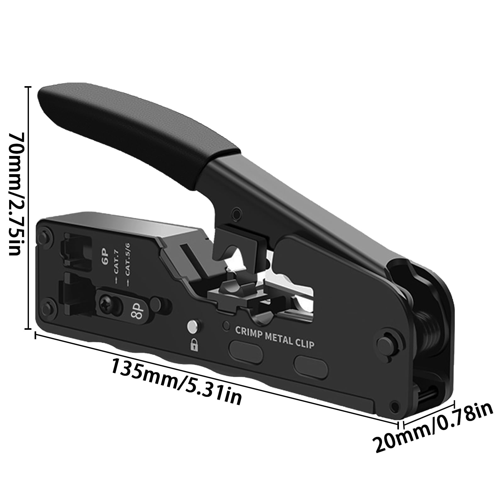Zaciskarka do RJ45 + Wtyk sieciowy RJ45 - Narzędzie CAT5 CAT5E CAT6 CAT6A CAT7 CAT7A - Kable sieciowe ekranowane i nieekranowane (1)