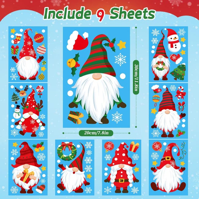 Noël Autocollant Fenetre Décoration Noël Grand Père Noël Stickers Noel Fenêtre Reutilisable Noël Autocollant Fenetre Décoration Noël Grand Père Noël Stickers Noel Fenêtre Reutilisable