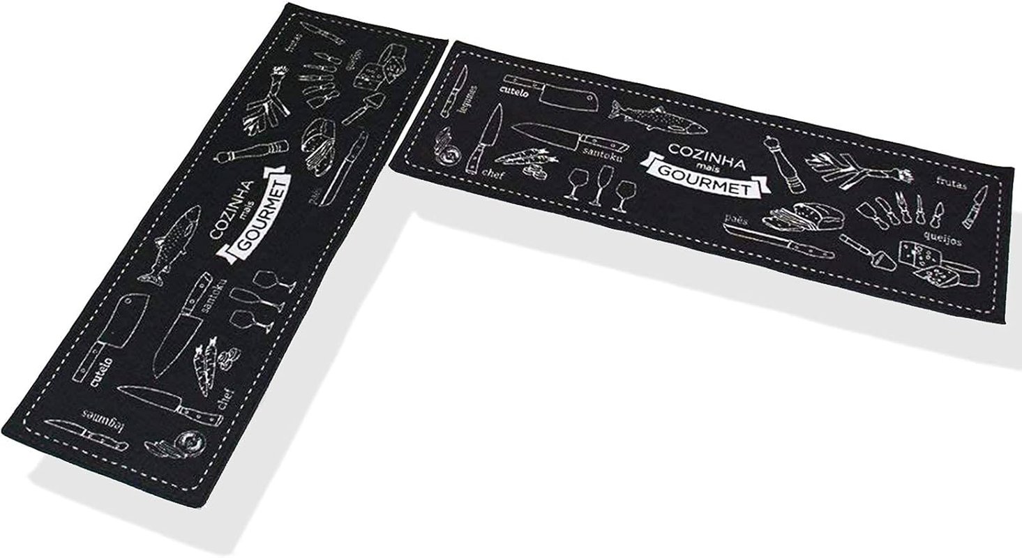 Zestaw 2 mat kuchennych, łazienkowych, antypoślizgowych, nadających się do prania w pralce, mat podłogowych do kuchni