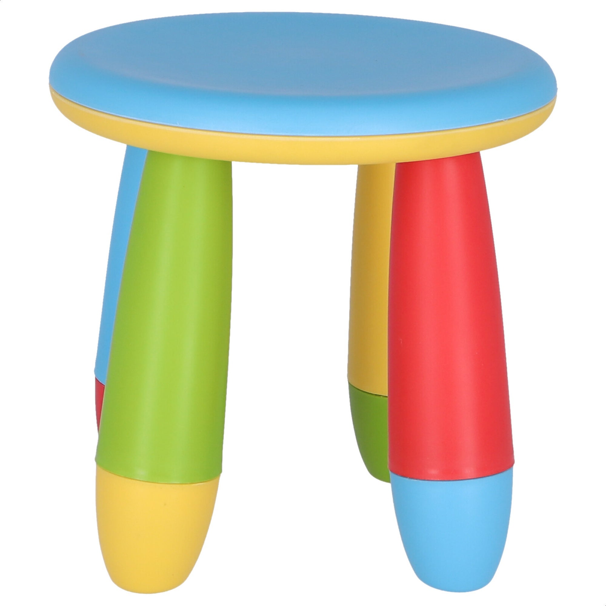 Mobili MOBILI E DECORAZIONI Sgabello per bambini blu in plastica robusta e resistente, diametro: 30 cm x altezza: 26 cm - 4