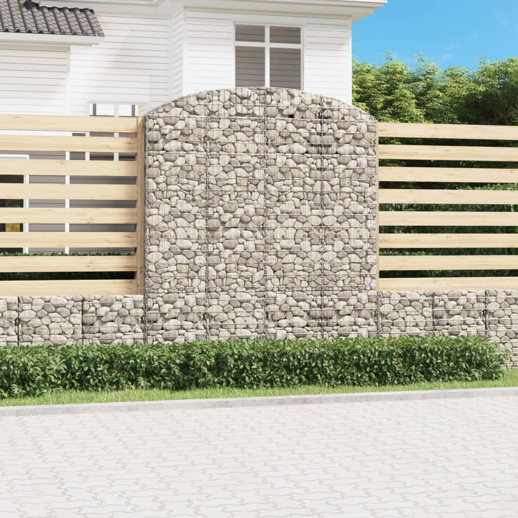 Cesta gaviones forma arco hierro galvanizado 200x50x220/240 cm vidaxl