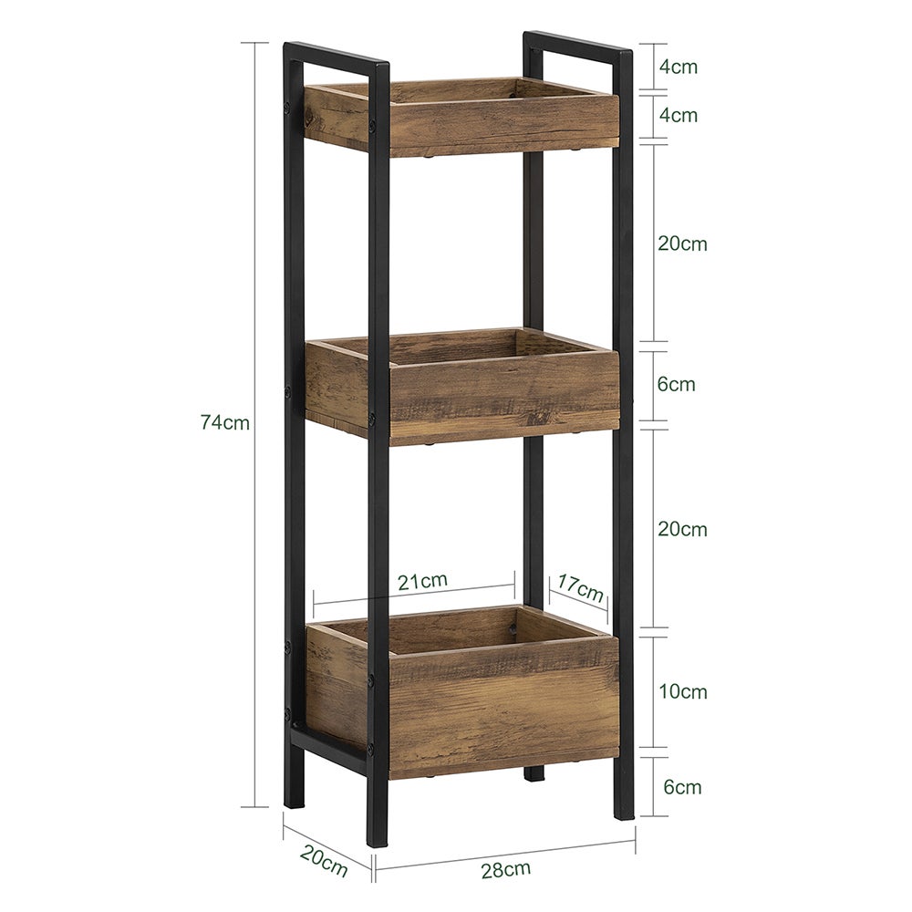 SoBuy Tour de Rangement Etagère de Stockage Etagère de Cuisine Salle de Bain avec 3 étages, FRG226-F - 3
