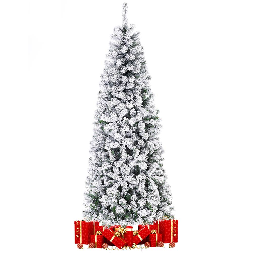 Albero di Natale Innevato Super Folto Slim Salvaspazio Saint Moritz 180 cm - 5