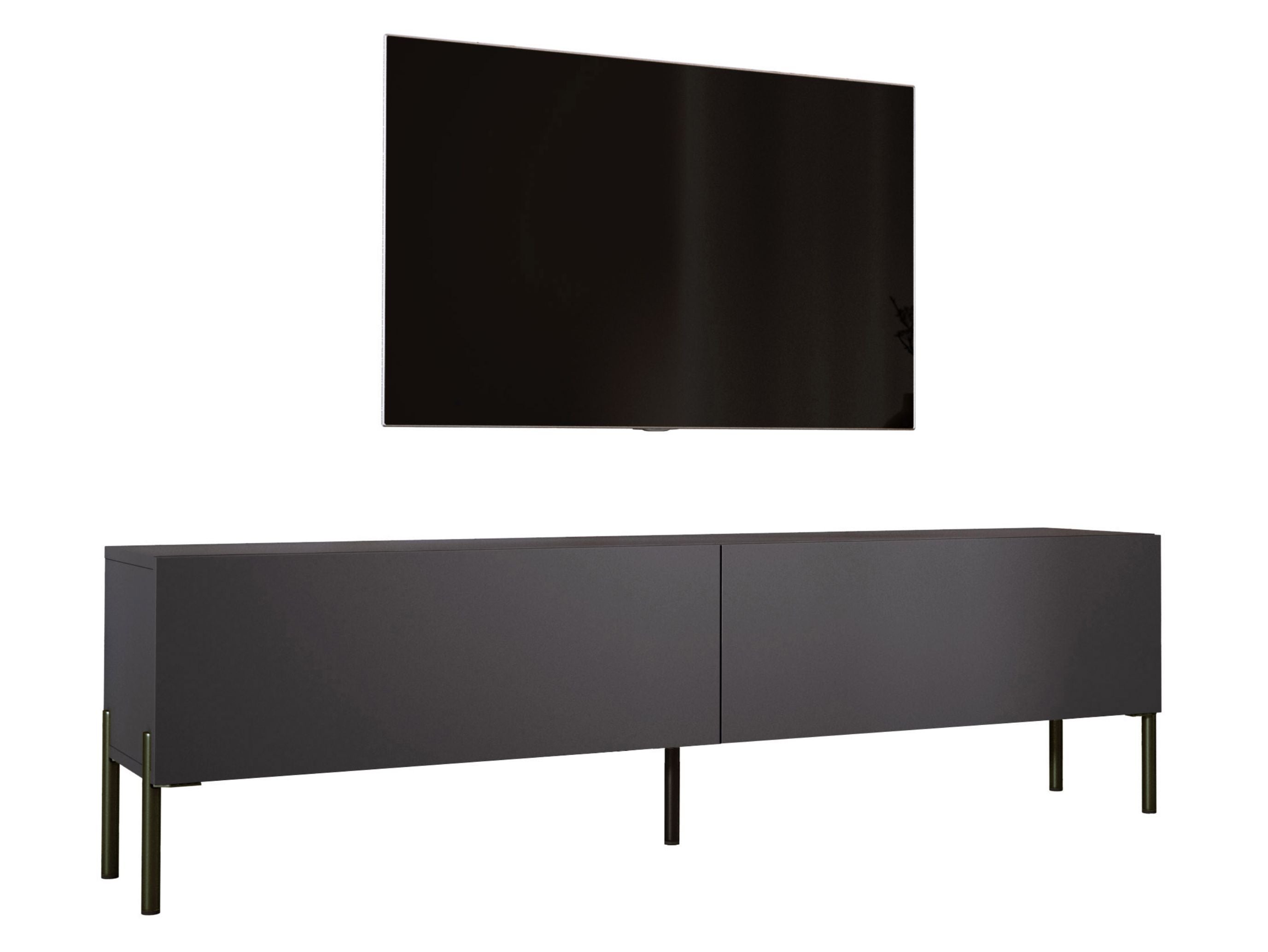 Szafka RTV : Antracyt, czarne nogi, 170 x 32 x 52 cm
