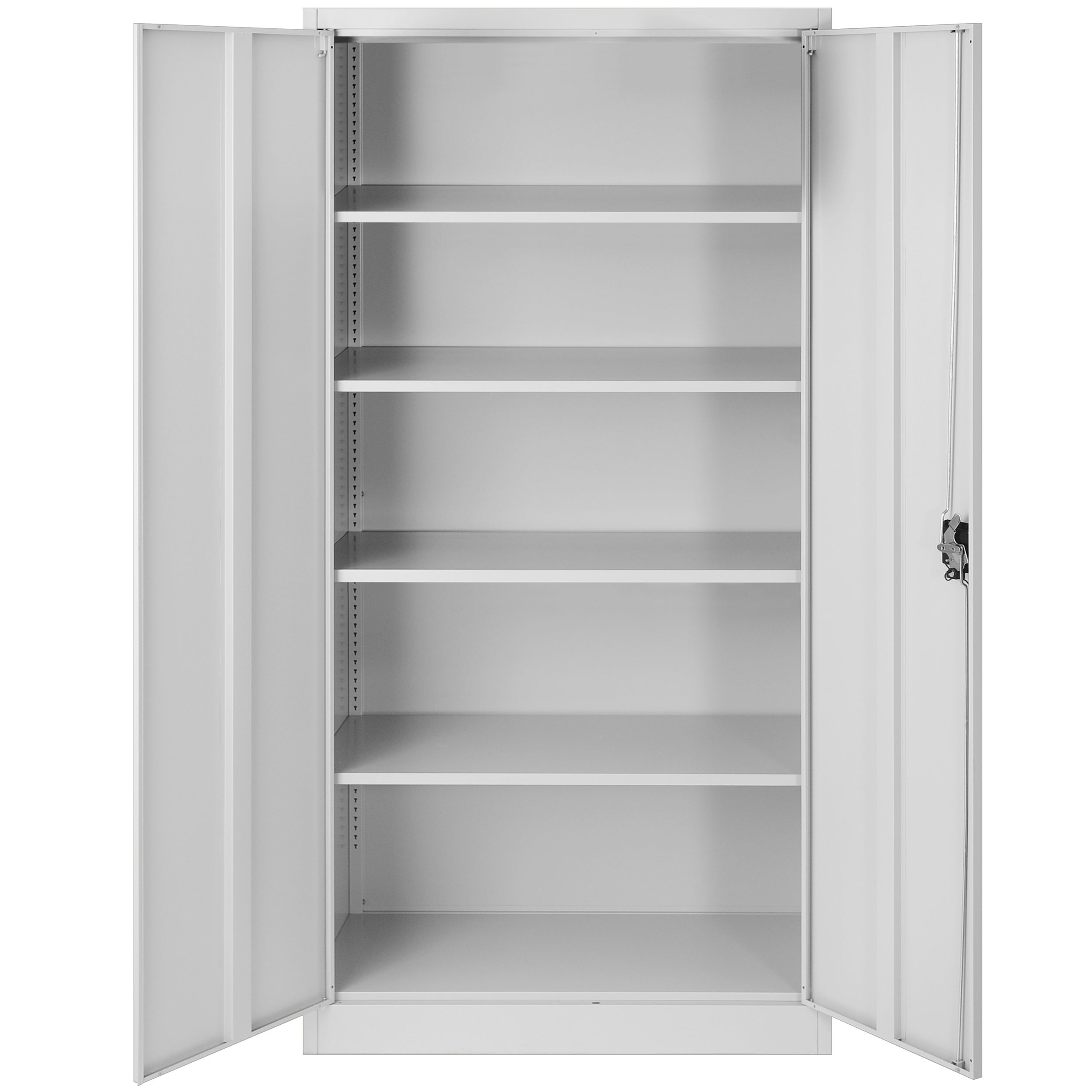 Armoire de Bureau de Rangement Métallique 4 étagères réglables 185 cm x 90 cm x 40 cm Gris - 4
